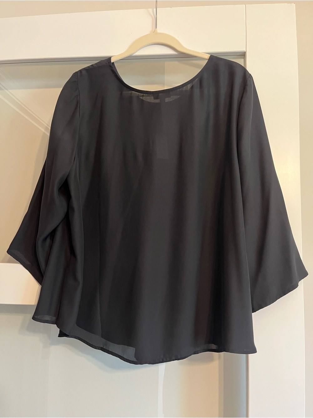 Talbots Black Flowing Silk Blouse